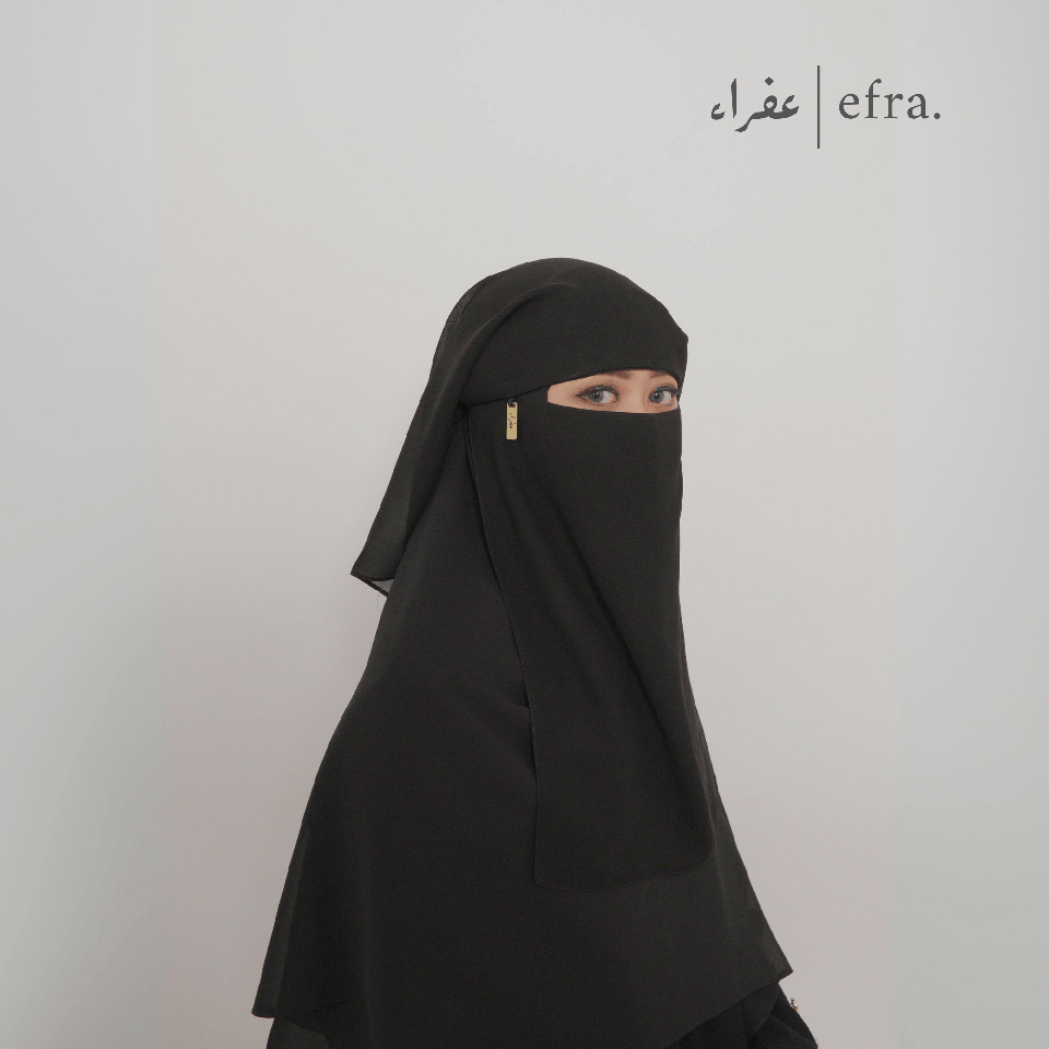Efra | Purdah Plat Emas | Cadar Yaman Poni | Niqob Yaman Poni | Niqab Yaman Poni | Nikob Cadar