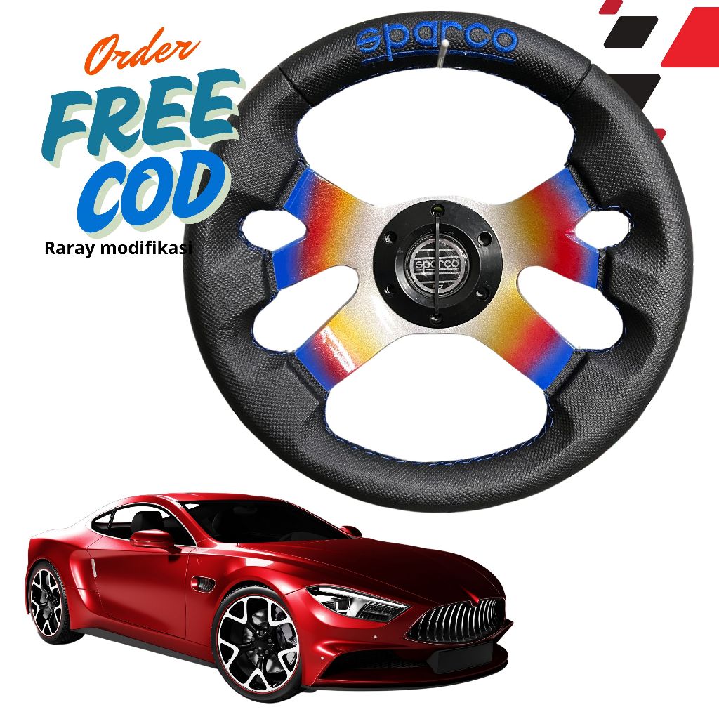 Stir balap variasi racing sport - stir universal sparcoo ukuran 10-13inc