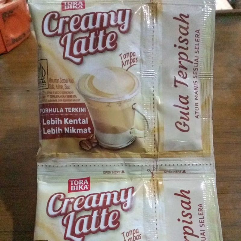 

Tora Bika Creamy Latte Gula Terpisah