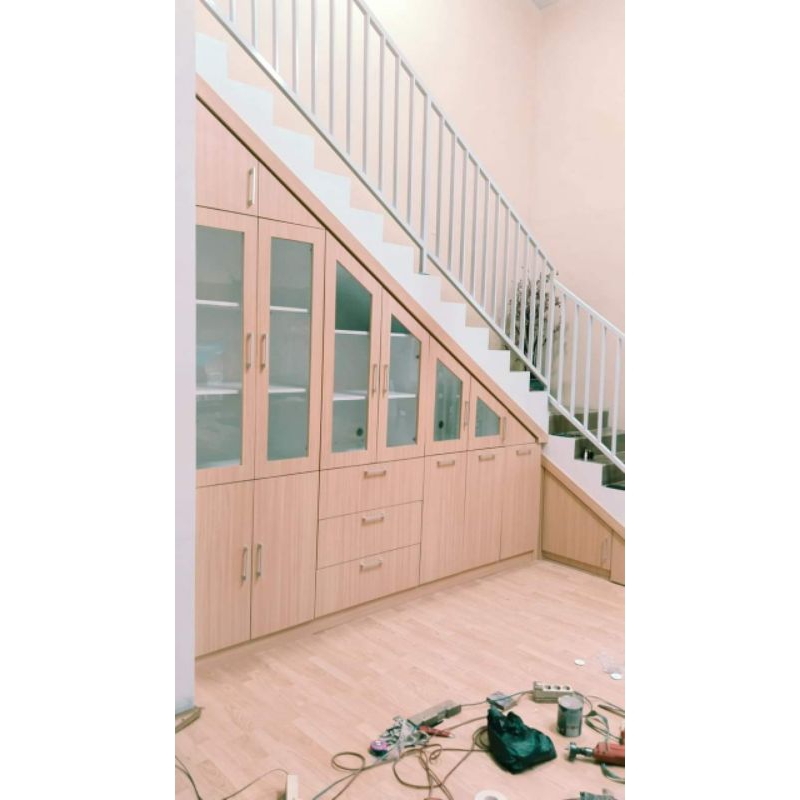 Lemari Bawah Tangga Minimalis Custom HPL | Furniture Murah | Furniture Berkualitas | Free Design