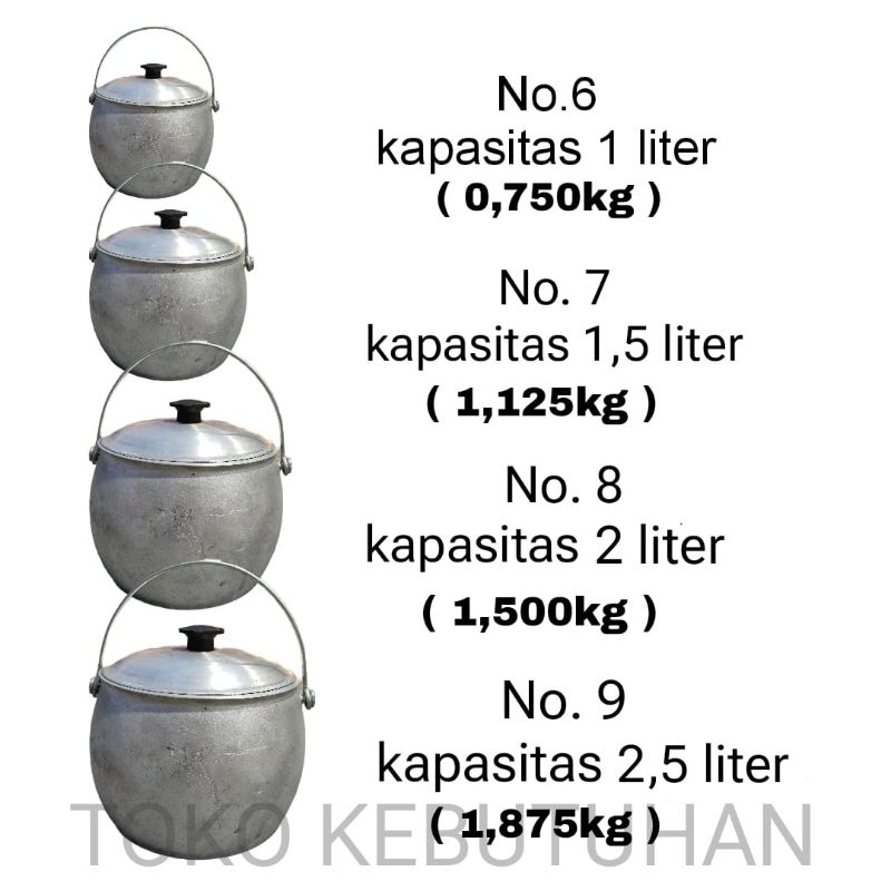 kastrol liwet untuk masak nasi ALAT BESI ALMUNIUM KITCHENWARE