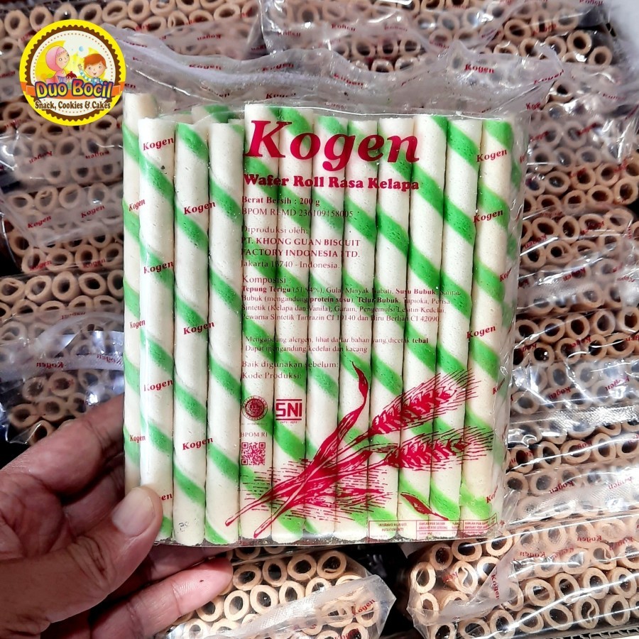 

KOGEN Wafer Roll Rasa Kelapa 200 Gram / Astor Khong Guan - Duo Bocil Snack