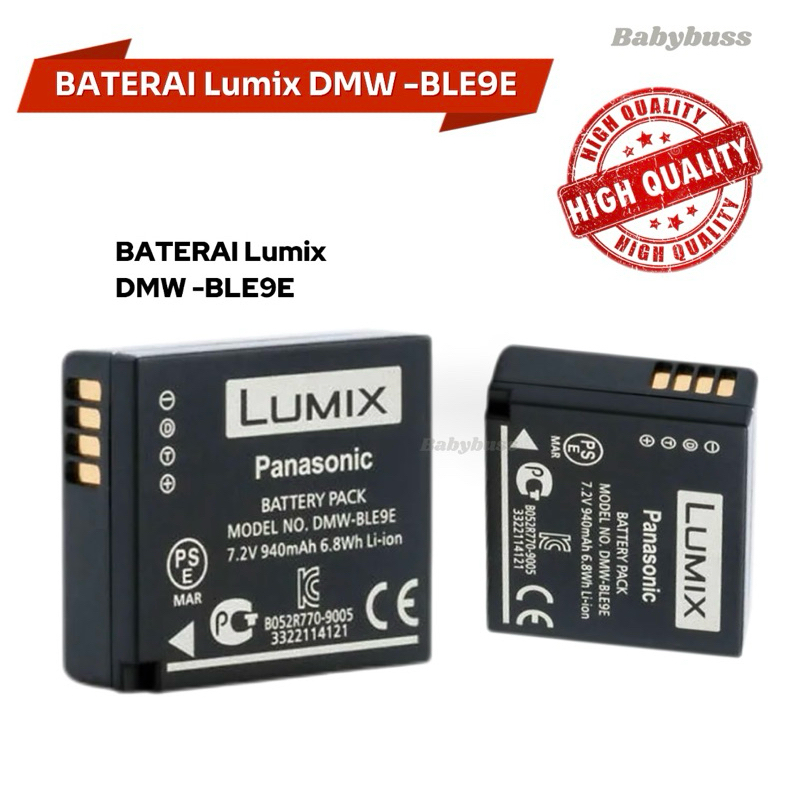 Baterai Lumix panasonic DMW-BLE9E compatible charger DE-GM1