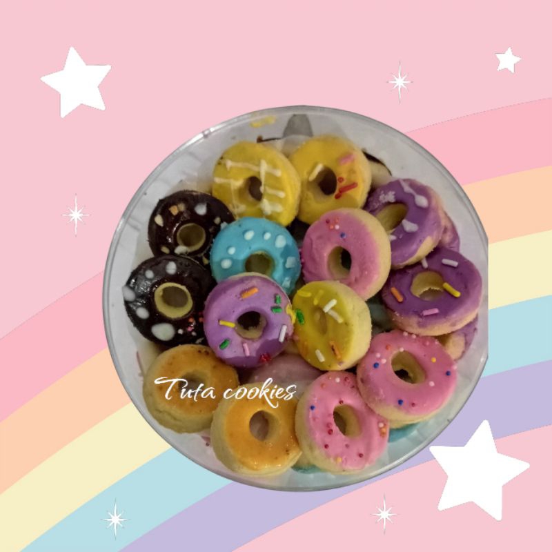 

Donat Cookies premium ukuran toples 250gram motif random biskuit murah