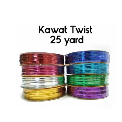 

Kawat Twist ROLL 25 Yards Twist Tie Kilap Souvenir Mix Col Lolipop Bingkisan Roti Pengikat Sovenir