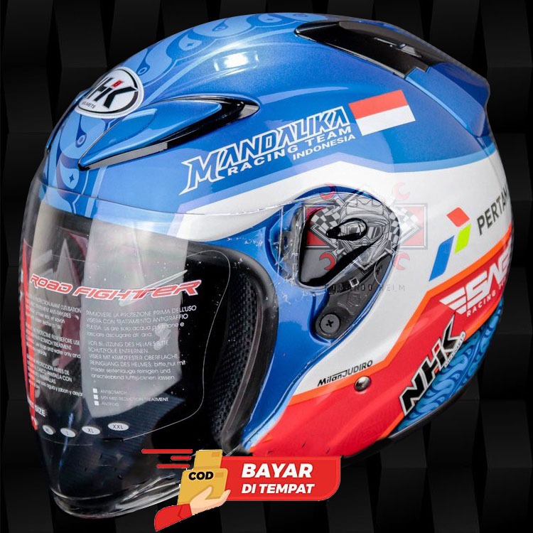 HELM NHK R6 MANDALIKA GP EDITION BLUE - SINGLE VISOR