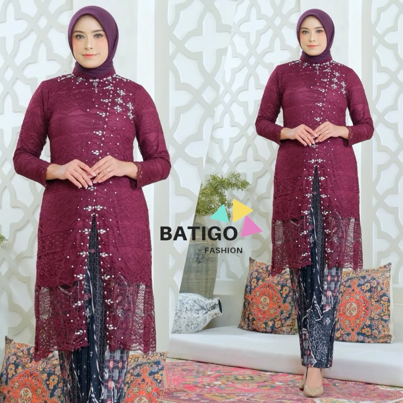 Kebaya Brukat Payet Modern - Kebaya Tunik Payet Modern - Kebaya Pesta - Kebaya Lamaran - Kebaya Tuna