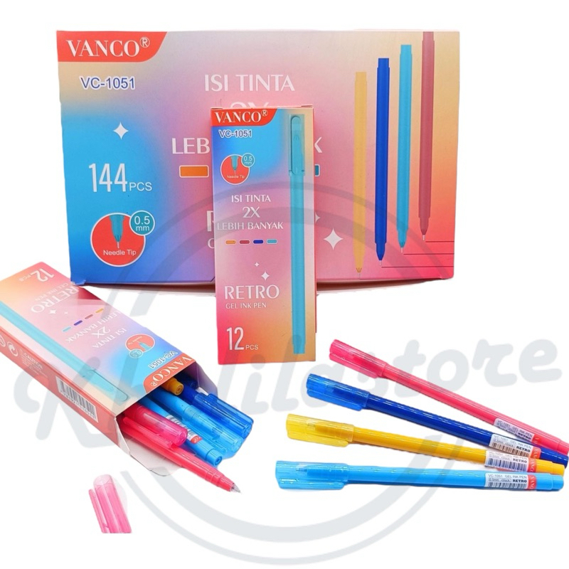 

Pulpen Gel Retro Vanco VC-1051 isi 12 pcs