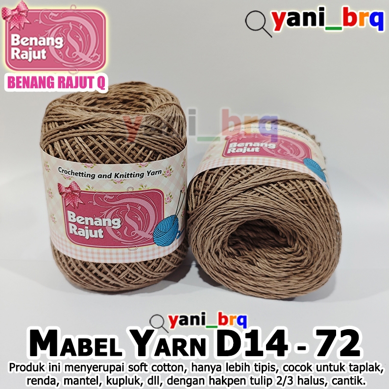 BENANG RAJUT HALUS SMALL MABEL 72 MOCCA MRH TOKO BENANG RAJUT Q yani_brq