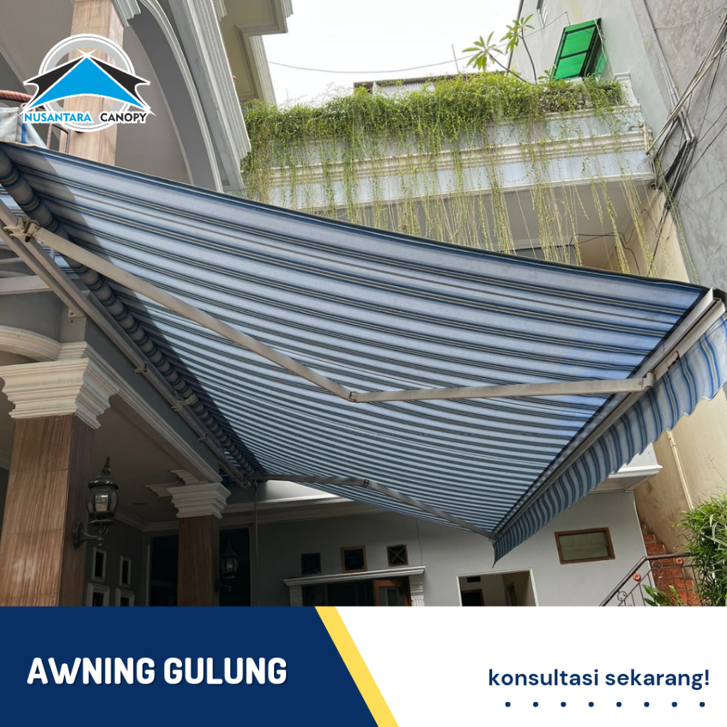 Kanopi lipat awning gulung jakarta  - canopy buka tutup carport bergaransi elektrik dan manual