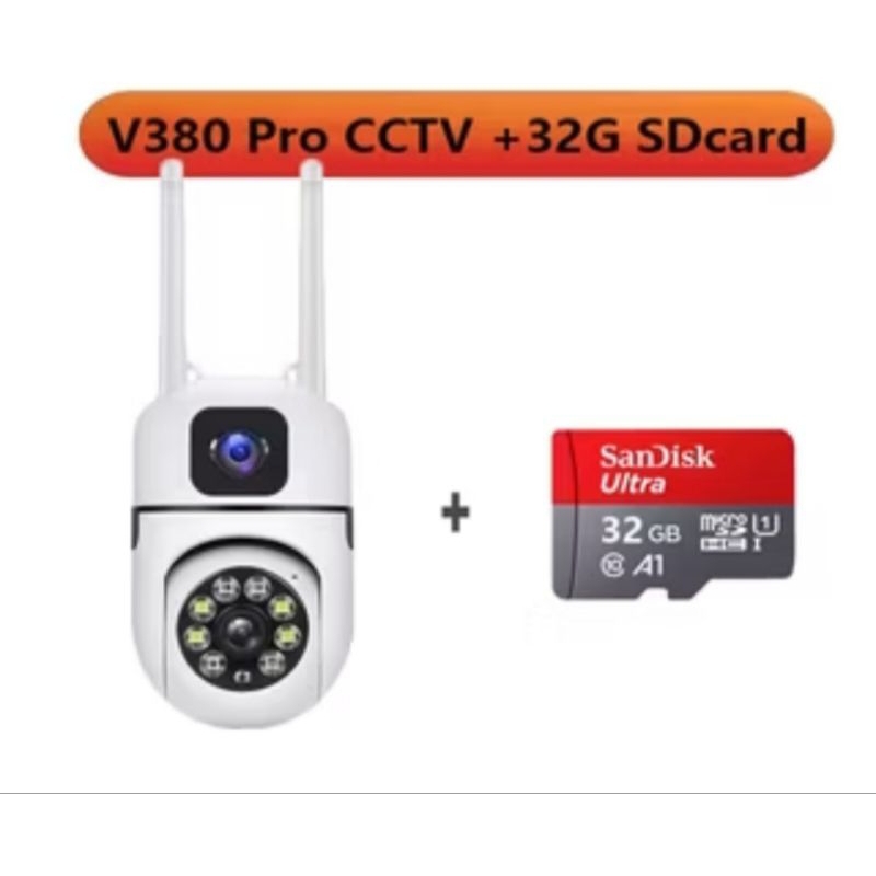 CCTV V380 PRO CCTV KAMERA DUAL CAMERA + SD CARD 32 GB