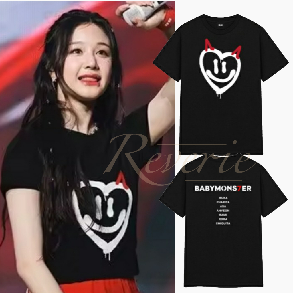 KAOS BABYMONSTER EMOJI TSHIRT SEE YOU THERE FINALE MERCH BAJU KPOP BABY MONSTER KPOP IDOL OUTFIT