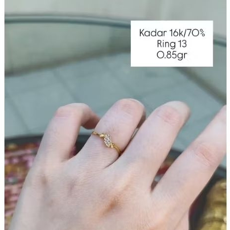 Cincin Emas Kadar 16K/70% Cincin Emas Mungil Cincin Emas Asli