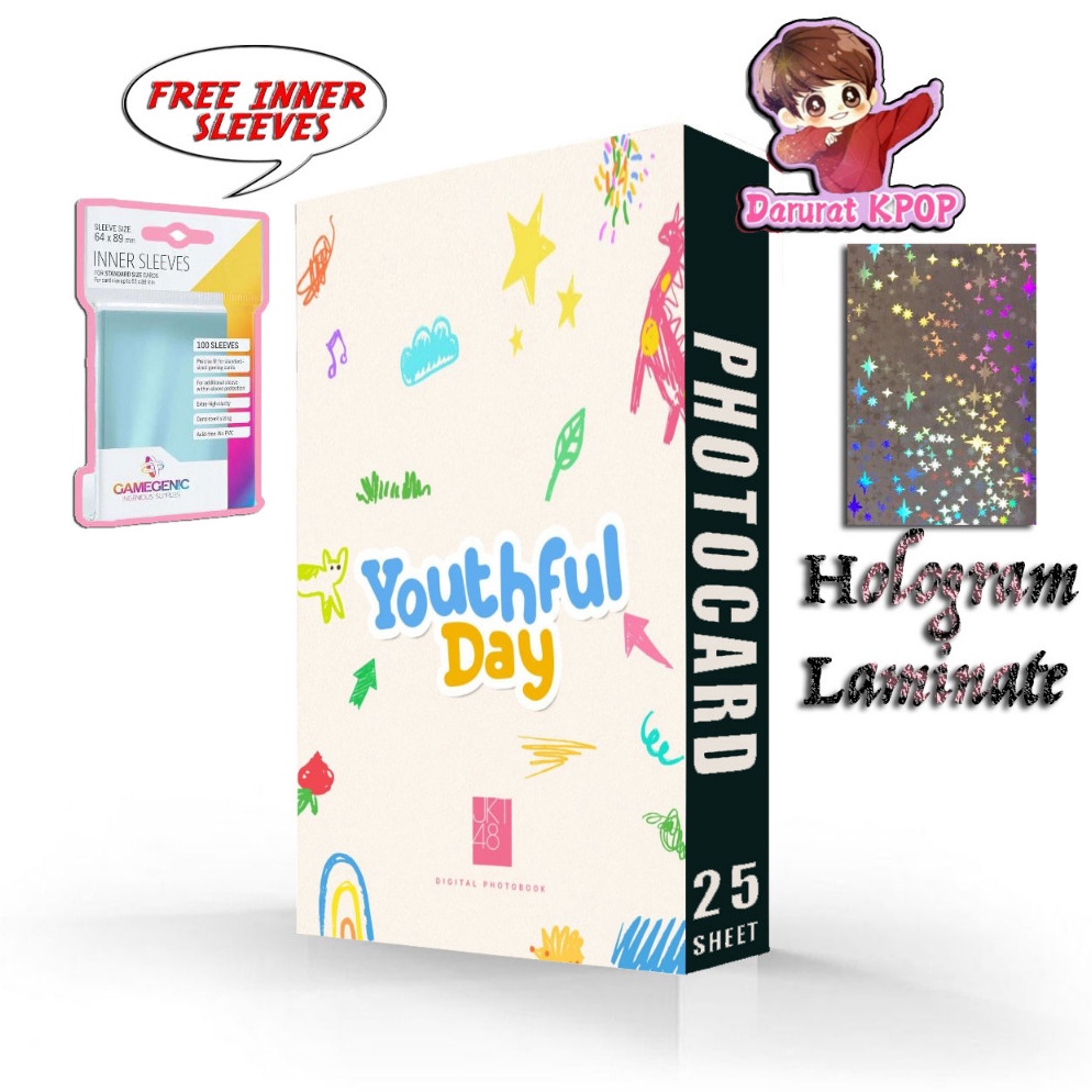 Pilih Ini Darurat Holo Stars Youthful Day JKT48 Isi 25 Pcs Laminasi Hologram Bintang 2 Sisi