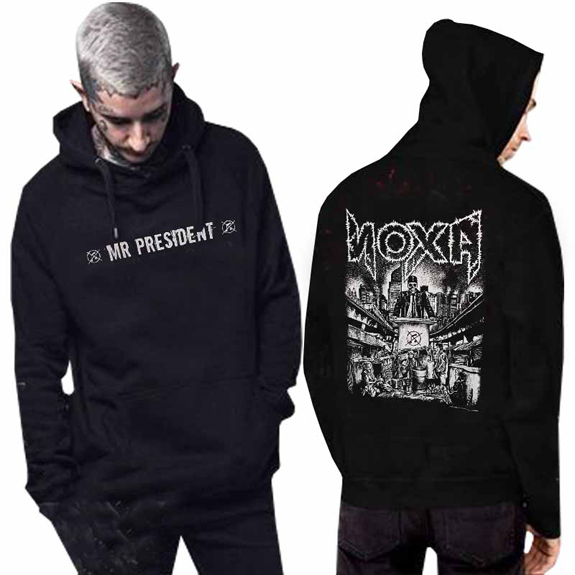 Sweater Noxa Mr. President Hoodie Hitam Casual Unisex Bahan Black Cotton Fleece | PULLOVER & ZIPPER 
