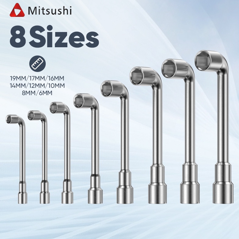 Terdepan Mitsushi Kunci Sock L 6811214161719mm 2 Way Allen Shock Double Sok Key Kunci Shock Wrench L