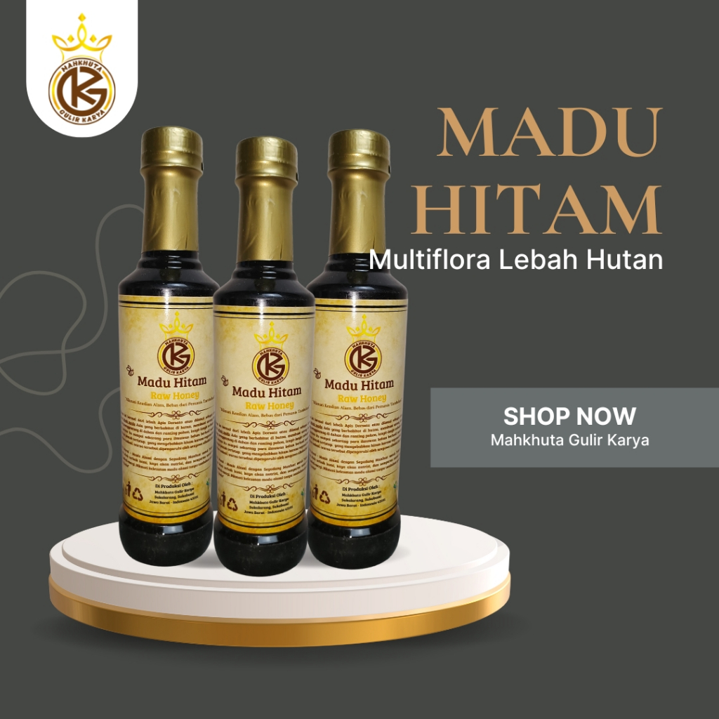 

Madu Hitam Mahkhuta Gulir Karya madu asli murni 100 persen honey