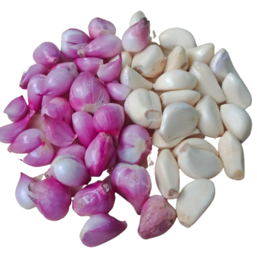 

Bawang merah dan putih kupas