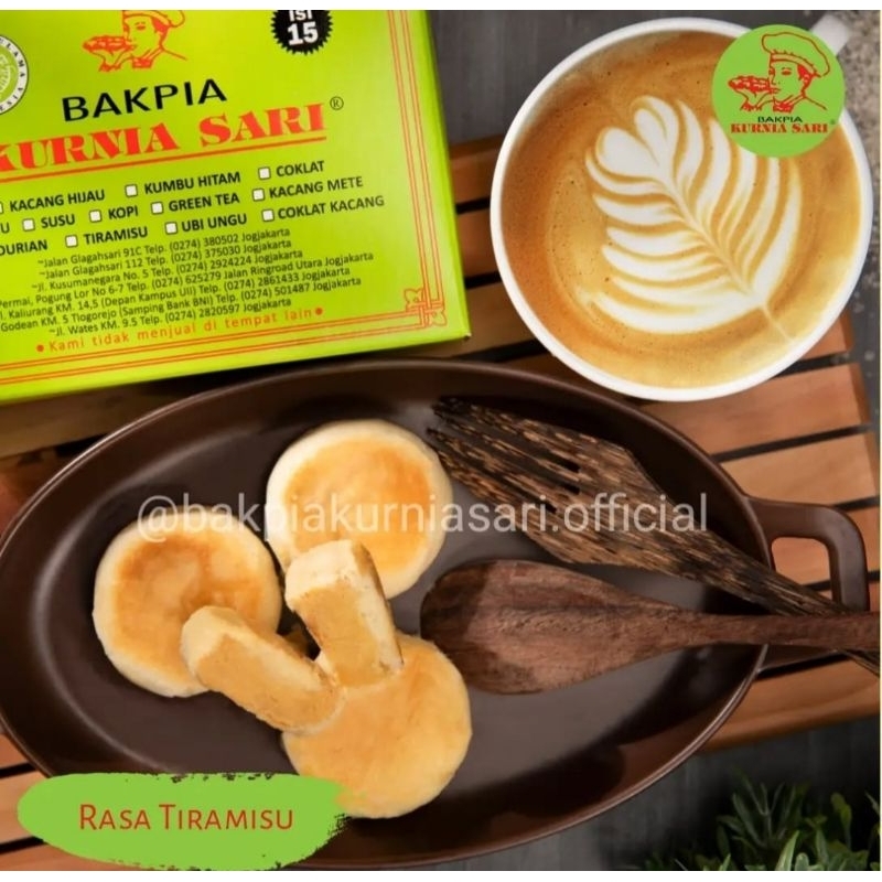 

Bakpia Kurnia Sari asli Jogja isi 15 Rasa Tiramisu