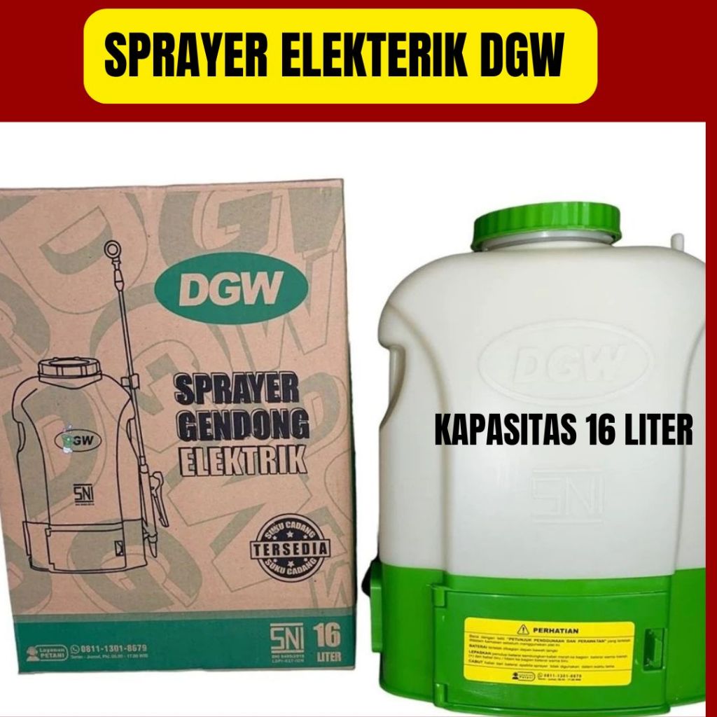 Sprayer Gendong elektrik DGW 16 Liter | Upgrade version - BATERAI 8AH | SPRAYER / TANGKI ELEKTRIK DG
