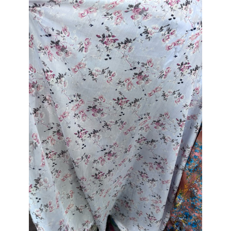 Kain Katun Silky Korea Motif - kain silky Motif Bunga Korea - kain bahan motif - kain katun premium 