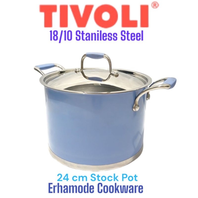 Panci Stainless Steel Tivoli 24cm StockPot Stainless 18/10 Premium