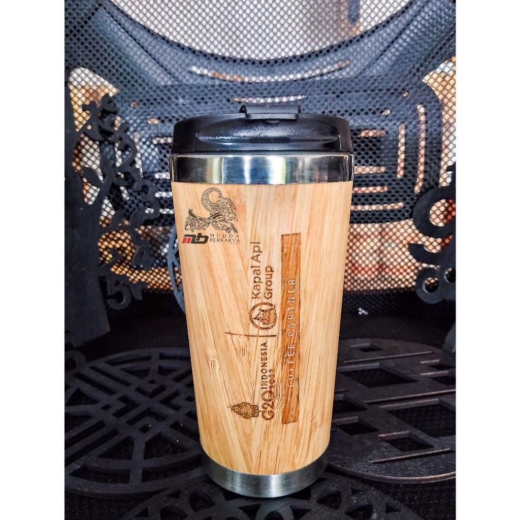 Cangkir Kayu MUG Bambu Gelas Jumbo Bambu stainless 450 ML Gelas kantor Murah Cangkir Bambu Kerajinan