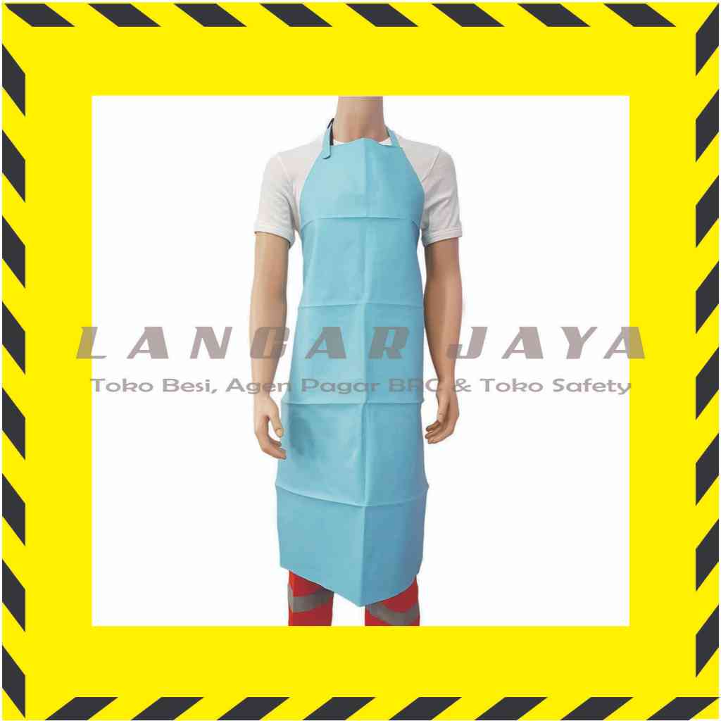 Apron PVC / Celemek Cuci Piring / Apron Steward / Celemek Anti Air - Biru/Hitam