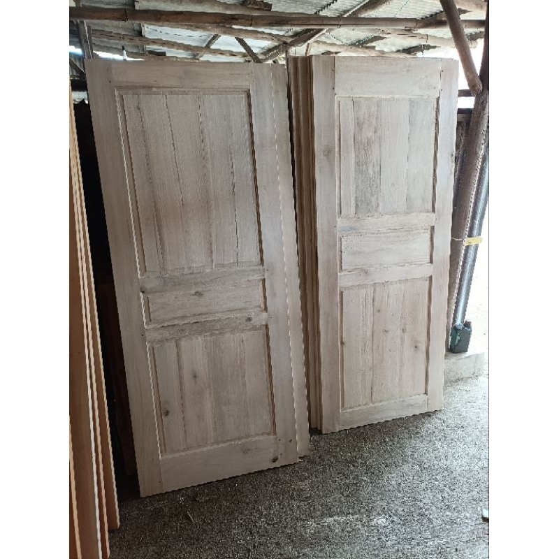 Shp1 Daun Pintu Kayu Jati Puti/Kayu Gamelina