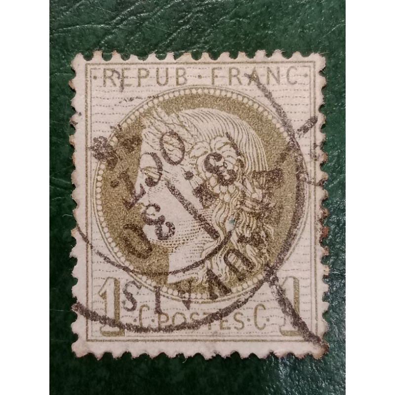 

Prangko Perancis Kuno Jadul 1C Postes CERES tahun 1871-1873 USED