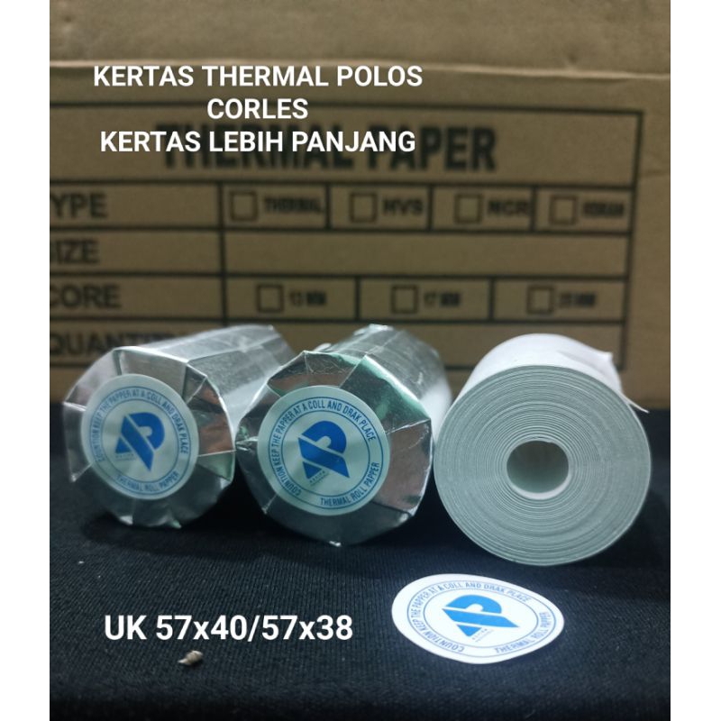 

KERTAS THERMAL POLOS KORLES 57x40/ 57x38