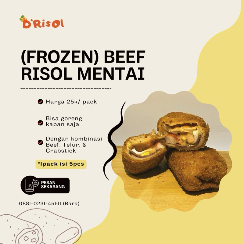 

D'Risol Beef Risol MENTAI (Frozen) PREMIUM