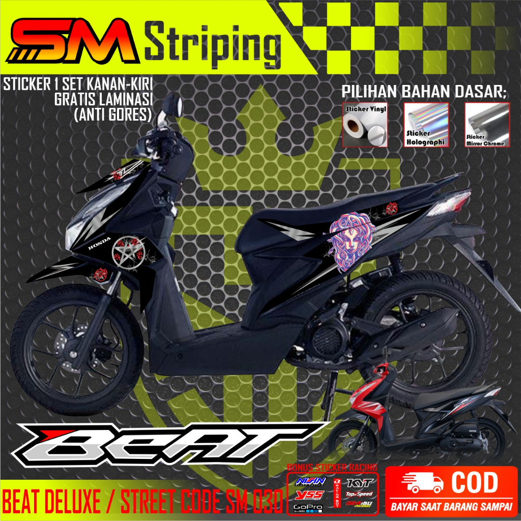 Sticker Beat Deluxe - Aksesoris Motor Stiker Honda Beat 2020 2021 2022 2023