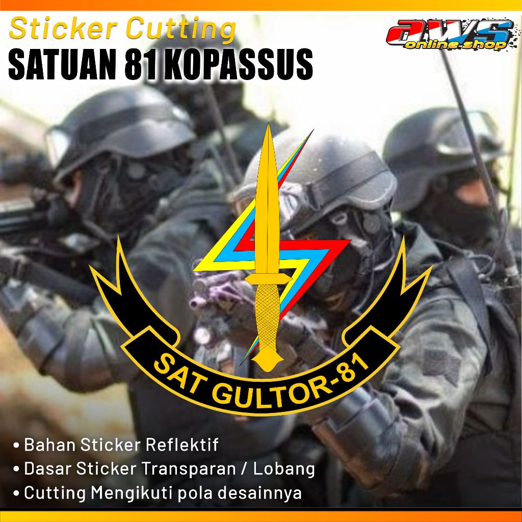 

Sticker Cutting Sat Gultor-81 Kopassus