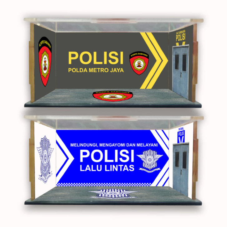GILAN Box Akrilik Diecast POLISI INDONESIA PJR POLANTAS SABHARA