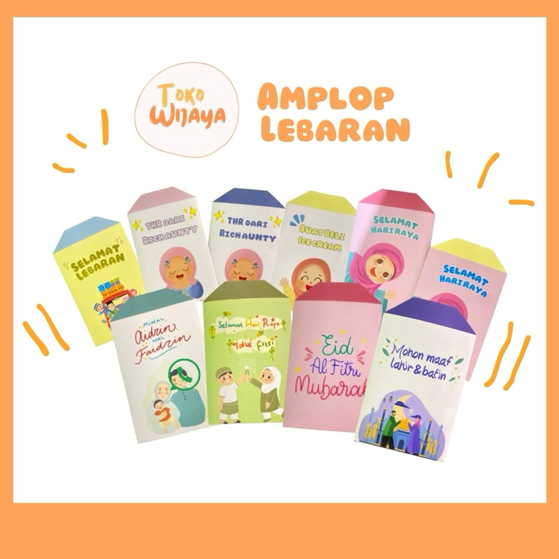 

10 Pcs Amplop Lebaran Kecil - Bahan Tebal dan Licin - Pastel Edition.