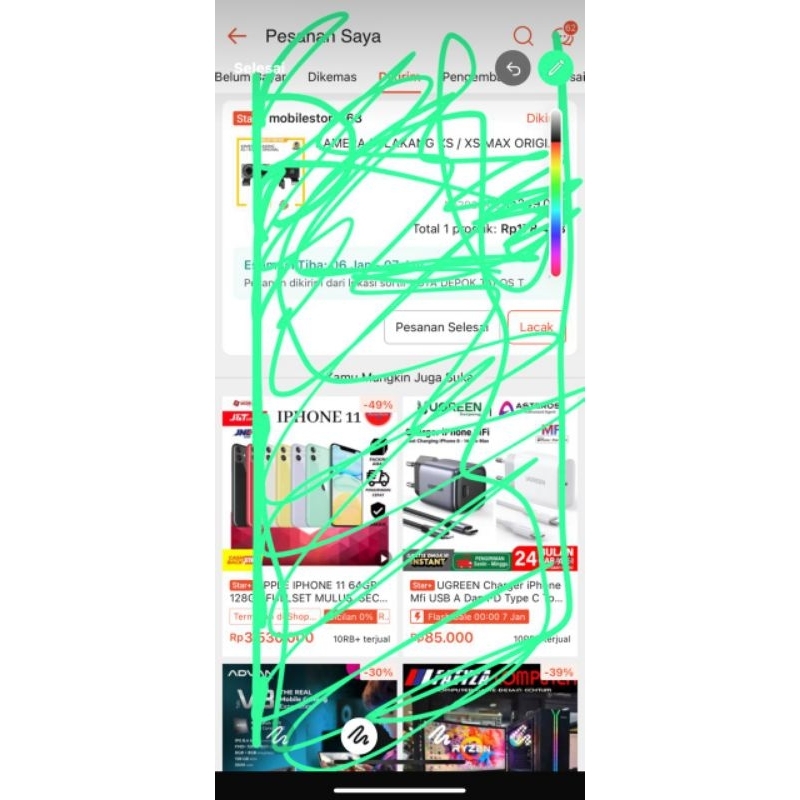 Lcd iPhone XS MAX Ori copotan ts sebelah kiri tidak bisa