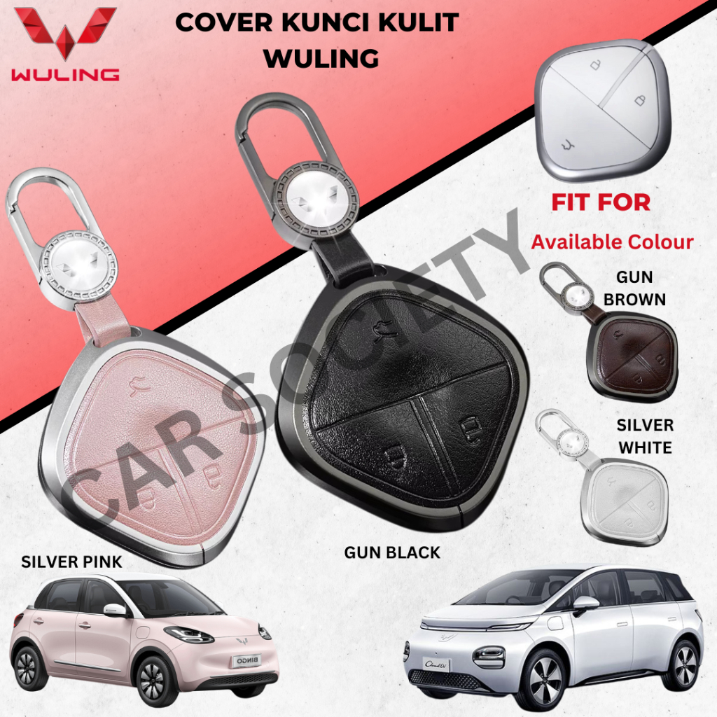 Leather Cover Smart Key Sarung Kunci Kulit Wuling Air EV Long Range, Wuling Binguo EV