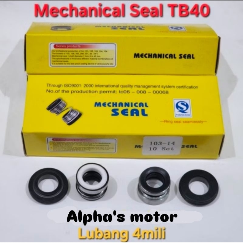 Mechanical Seal Pompa Keong TB40 Oil Seal Pompa Air Sil Keong Pomoa Siput TB40 14mm 17mm
