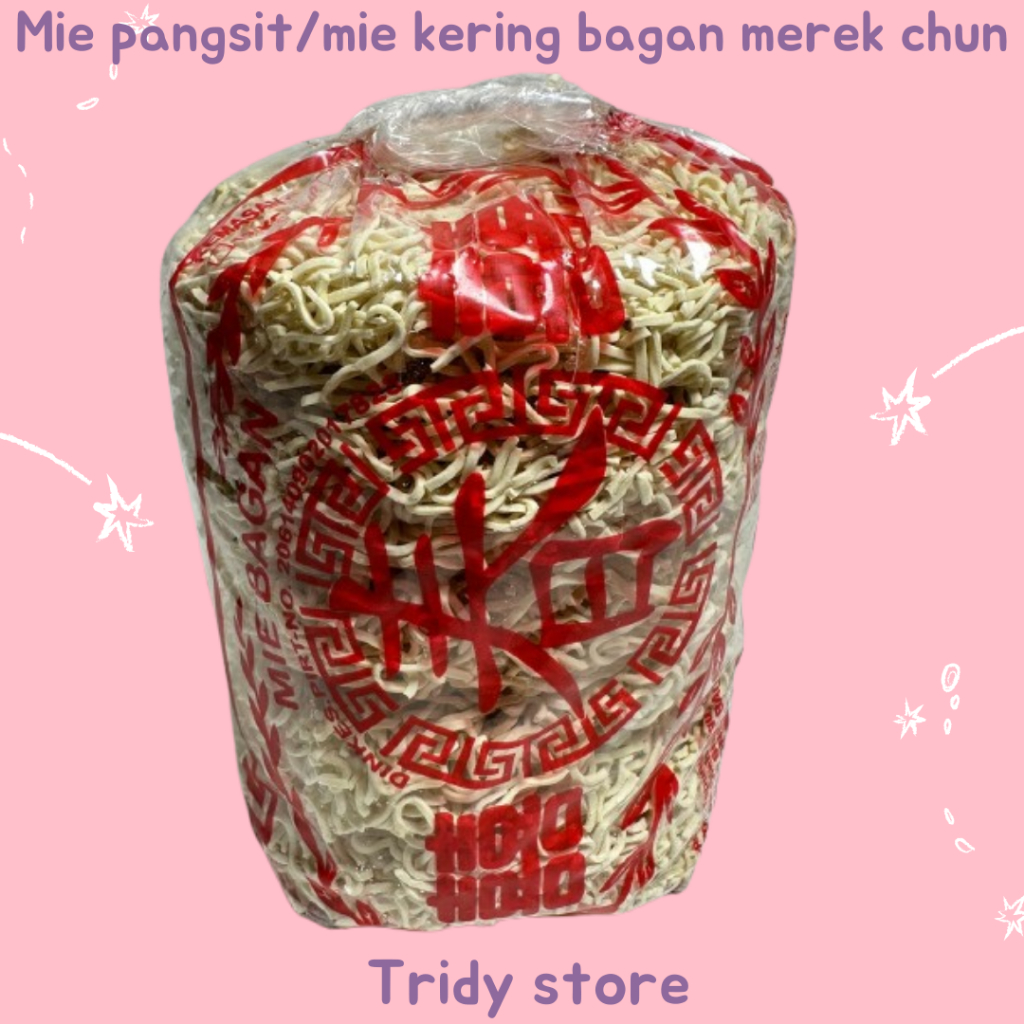 

Mie pangsit/mie kering bagan merek chun