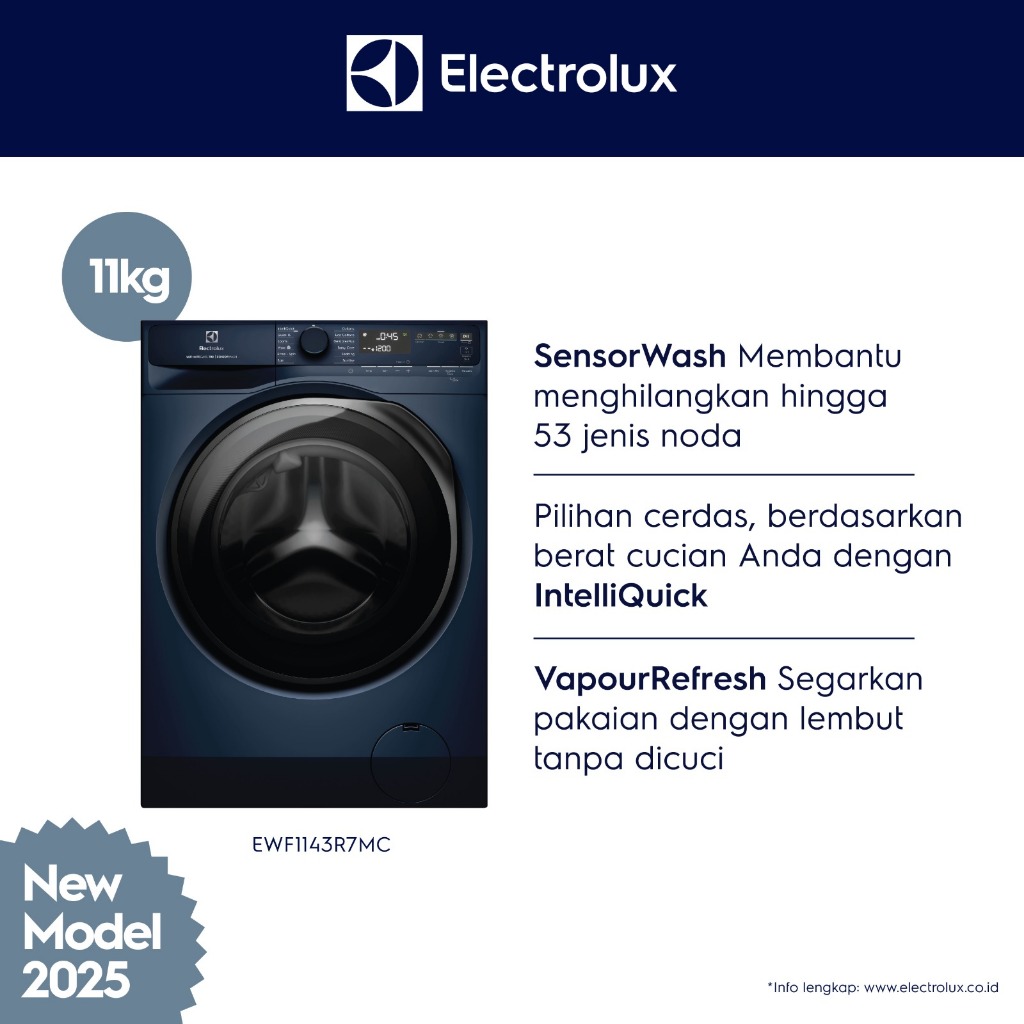 Electrolux EWF1143R7SC Mesin Cuci Front Load 11kg Dark Silver