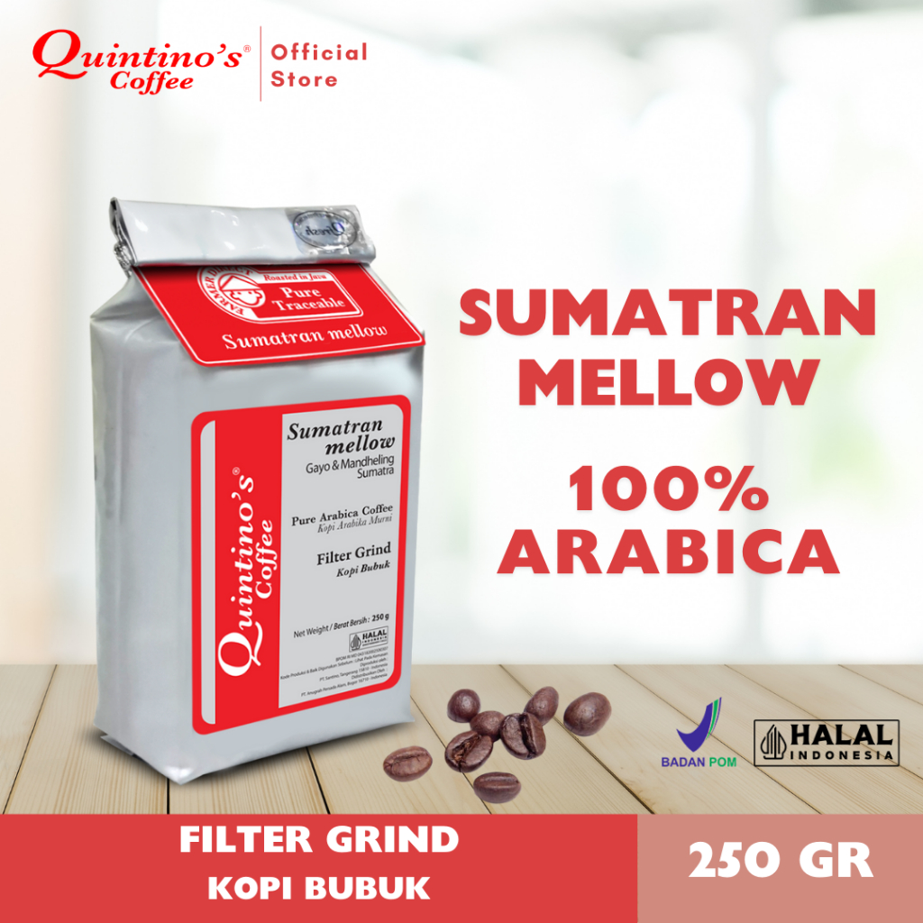 

Quintino's Coffee - Filter Grind Kopi Bubuk Sumatran Mellow 250gr