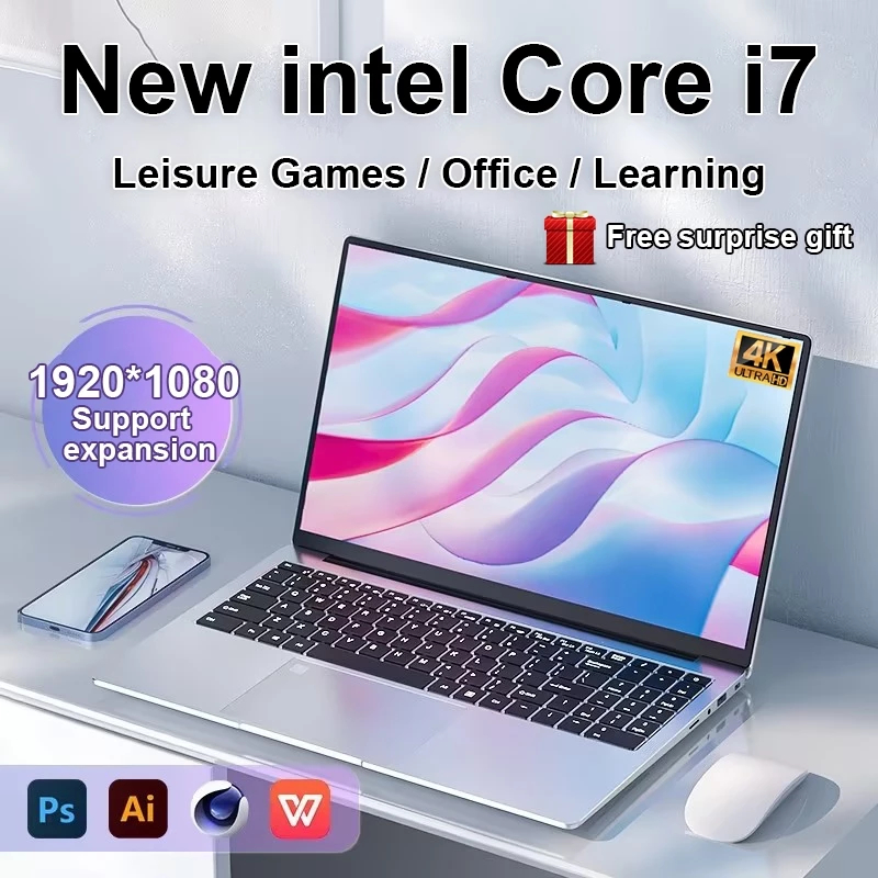 kiki laptop baru 15.6'' Intel Core i7 RAM 16GB + SSD 512GB laptop Gaming Gratis Instalasi Win 11pro 