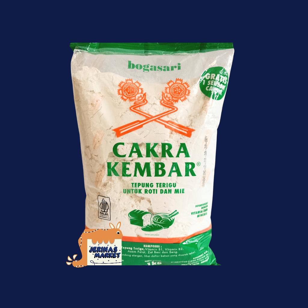 

Cakra kembar Tepung Terigu 1kg (kemasan pabrik)