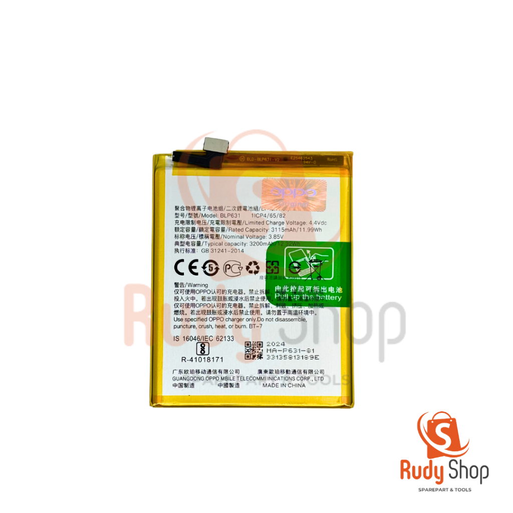 Baterai Battery Batre Oppo F5- F5 YOUTH - F5 PRO CPH1723 CPH1727 / F3 CPH 1609 BLP631 OR1