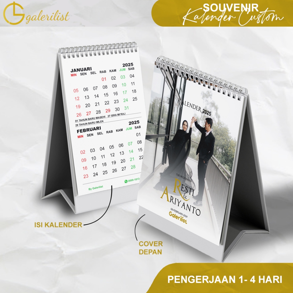 

Kalender Meja Mini Custom Foto