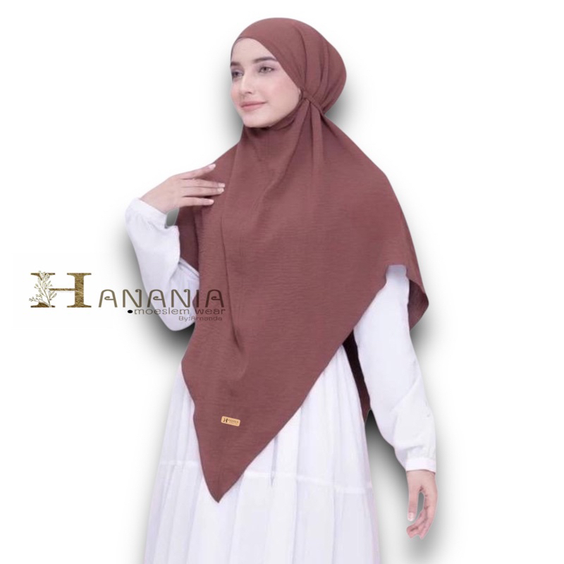 HANANIA - Khimar Crinkle Airflow Premium Non Pad Hijab Instan Jumbo Jilbab Syari Terlaris