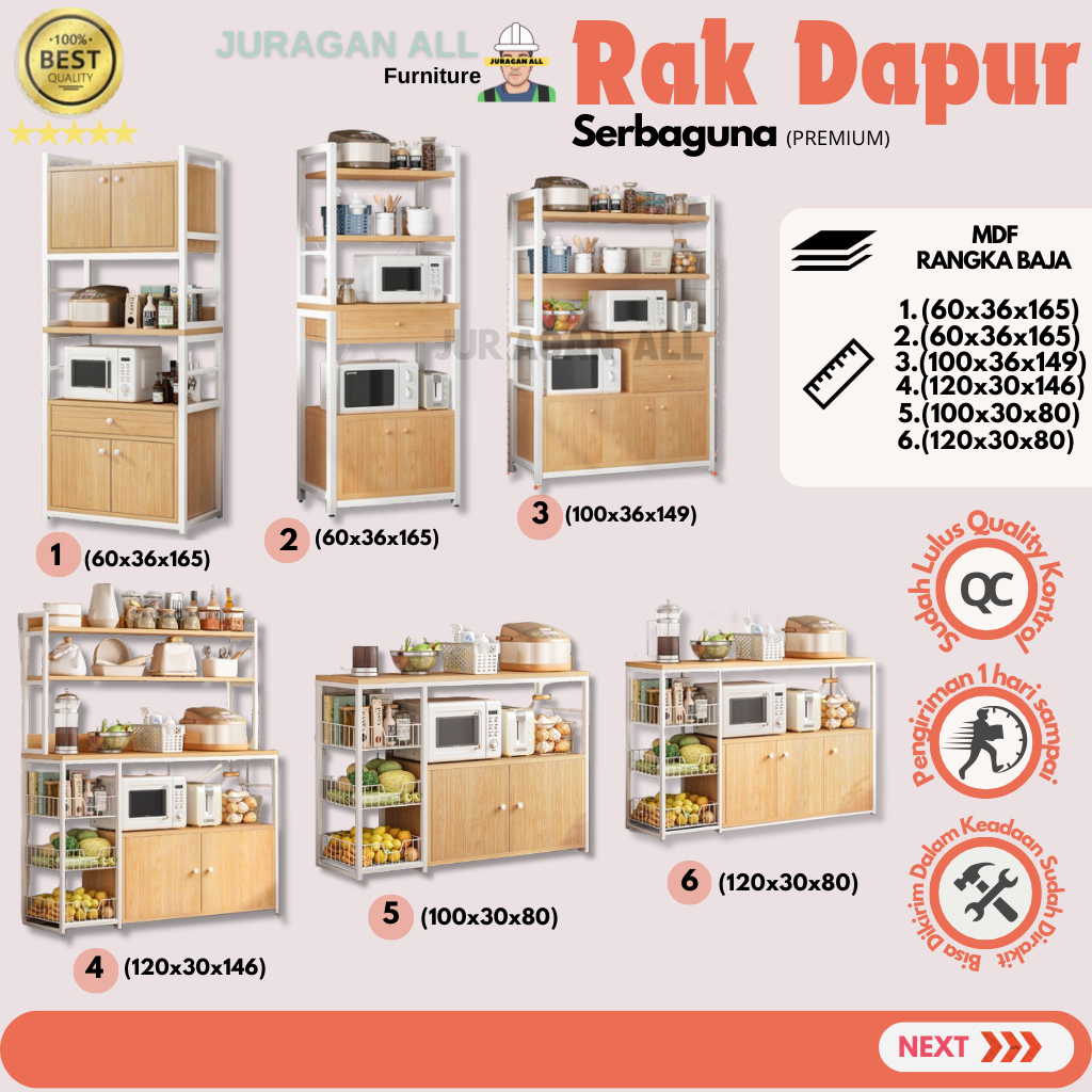 RAK DAPUR SERBAGUNA / RAK PENYIMPANAN / RAK OVEN MICROWAVE / RAK DAPUR / RAK DAPUR MINIMALIS / RAK D