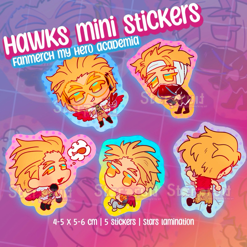 Fanmerch | Hawks My hero academia stickers