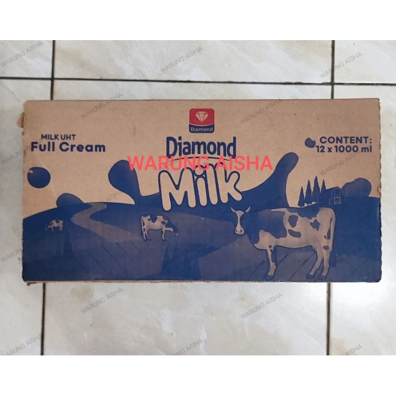 

Susu UHT Cair Full Cream Diamond 1 Ltr per dus isi 12 pcs